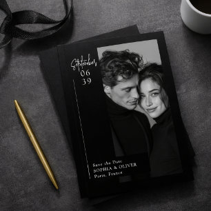 Moderne Minimale Editorische Schwarze Fotografie T Save The Date