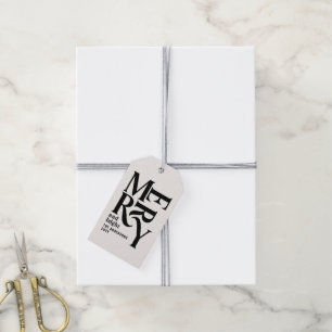 Moderne minimale einfache cremefarbene schwarze We Geschenkanhänger