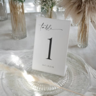 Moderne Minimale Einfache Hochzeitstisch Zahlen Sockelschild