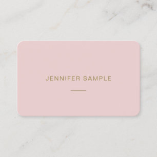 Moderne minimale elegante rosa Goldtext-Schablone Visitenkarte