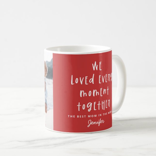 moderne minimale Familientypografie Foto Kaffeetasse (VorderseiteRechts)