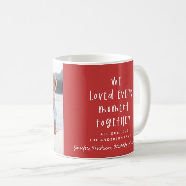 moderne minimale Familientypografie Foto Kaffeetasse (VorderseiteRechts)
