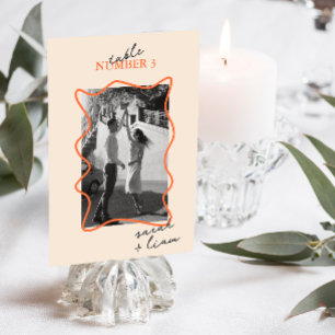 Moderne Minimale Farbige Beige   Tischnummer Karte