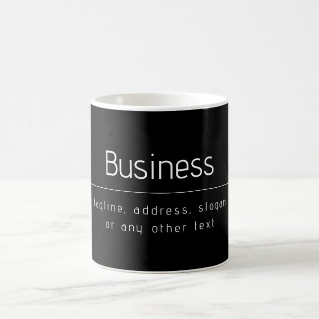 Moderne minimale Firmennamen und andere Informatio Kaffeetasse (Mittel)