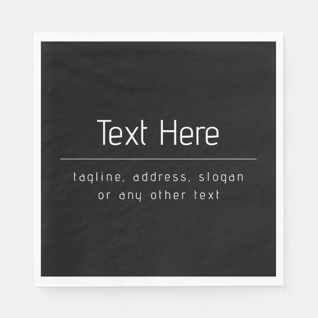 Moderne minimale Firmennamen und andere Informatio Serviette (Vorderseite)