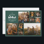 Moderne minimale Foto Collage Weihnachten elegant<br><div class="desc">Modernes Foto mit minimalem Skriptaufenthalt sammelt grüne und weiße Weihnachtskarten. Traditioneller Vater Weihnachten Weihnachten und Schlitten Shilouette Design.</div>