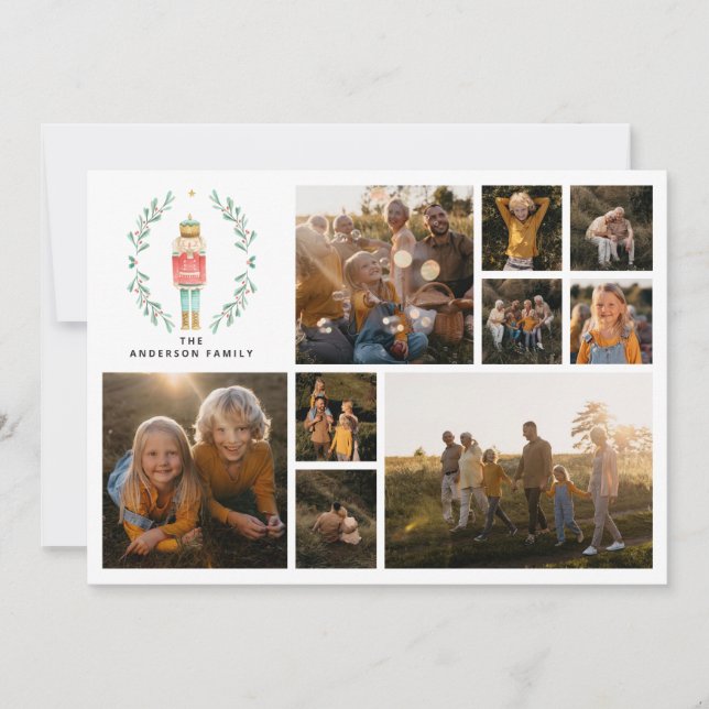 Moderne minimale Foto Collage Weihnachten elegant (Vorderseite)