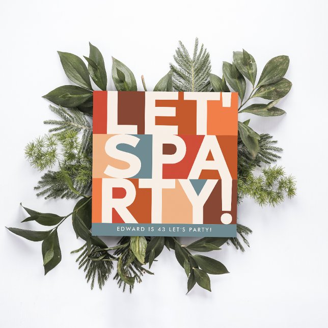 Moderne minimale gelassen Party fett grafisch Einladung (Von Creator hochgeladen)