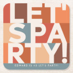 Moderne minimale gelassen Party fett grafisch Rechteckiger Pappuntersetzer<br><div class="desc">Modernes Minimal lasse Party fett grafisches Party Dekor Untersetzer Design. Gender neutral erdig einfache grafische Farbgebung.</div>