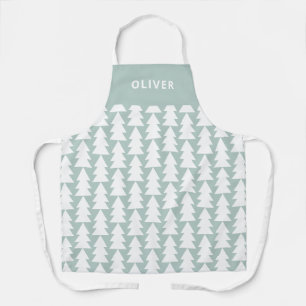 Moderne minimale geometrische Aqua Weihnachtsgrafi Schürze