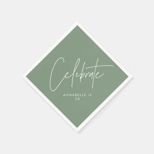 Moderne, minimale geometrische Weise schlanke Grün Serviette