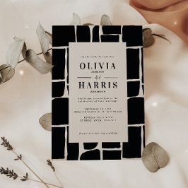 Moderne minimale Grafik schwarz-weiß einzigartig Einladung