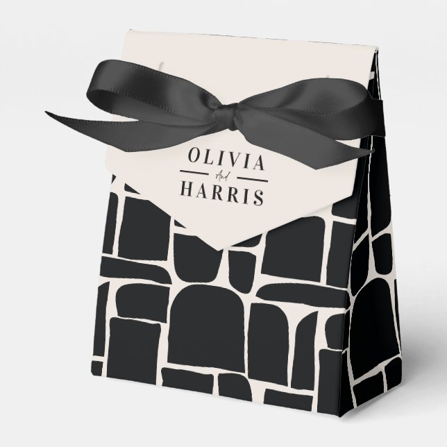 Moderne minimale Grafik schwarz-weiß einzigartig Geschenkschachtel (Vorderseite)