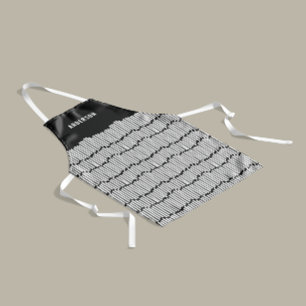 Moderne minimale Grafik schwarz-weiß elegant Schürze
