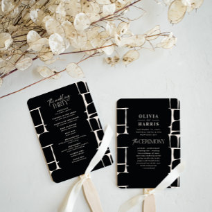Moderne minimale Grafik Schwarz-Weiß-Hochzeit Fächer