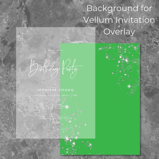 Moderne minimale grüne Diamanten zum Geburtstag Einladung (Von Creator hochgeladen)