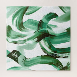 Moderne Minimale Grüne Pinselstriche Abstract