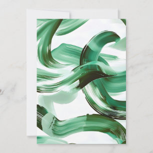 Moderne Minimale Grüne Pinselstriche Abstract Ankündigung