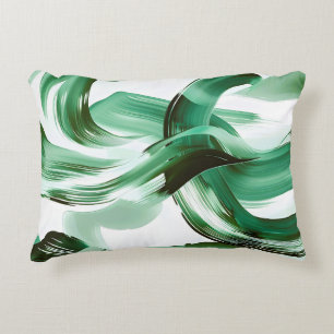 Moderne Minimale Grüne Pinselstriche Abstract Dekokissen