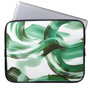 Moderne Minimale Grüne Pinselstriche Abstract Laptopschutzhülle