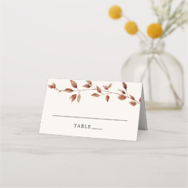 Moderne Minimale Herbstlaube Herbsthochzeit Platzkarte