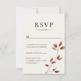Moderne Minimale Herbstlaube Herbsthochzeit RSVP Karte