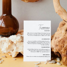 Moderne Minimale Hochzeitdetails Begleitkarte