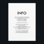 Moderne minimale Hochzeitsdetails/Informationskart Begleitkarte<br><div class="desc">Moderne minimale Hochzeitsdetails/Informationskarte Kann vollständig an Ihre Bedürfnisse angepasst werden. © Gorjo Designs. Gedruckt von Zazzle. // Sie suchen passende Artikel? Andere Schreibwaren aus dem Set hier verfügbar: https://www.zazzle.com/collections/modern_wedding_photo_invitation_set-119792209180525601 // Benötigen Sie Hilfe bei der Anpassung Ihres Designs? Andere Ideen got? Kontaktieren Sie mich unter: zoe@gorjodesigns.com</div>