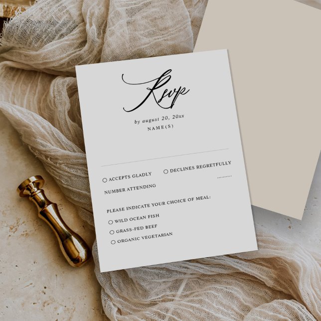Moderne minimale Hochzeitskarte RSVP Karte (Von Creator hochgeladen)