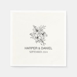Moderne, minimale Hochzeitsnapkins Serviette
