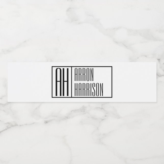 Moderne Minimale Initialen und Logo-Namen (Einzelnes Label)