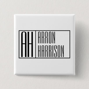 Moderne Minimale Initialen und Logo-Namen Button