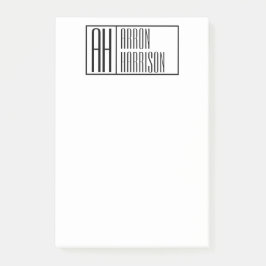 Moderne Minimale Initialen und Logo-Namen Post-it Klebezettel