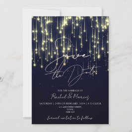 Moderne Minimale Kalligrafie-Hochzeit rettet das D Einladung