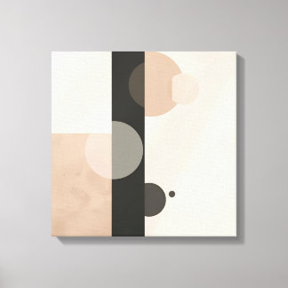 Moderne Minimale Kreise und Linien in neutralen Tö Leinwanddruck