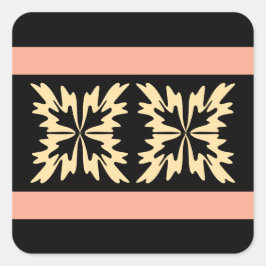 Moderne Minimale Kühne Kunst Blätter Quadratischer Aufkleber