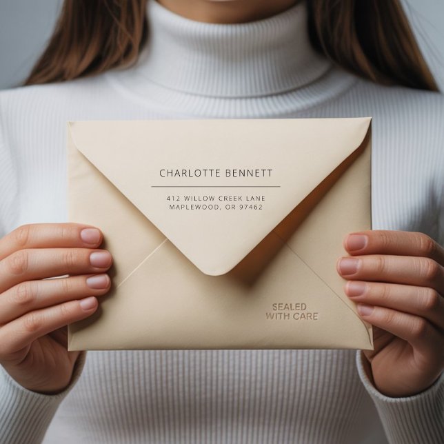 Moderne minimale kundenspezifische Rücksendeadress Permastempel (Modern Minimal Custom Return Address Self-inking Stamp)