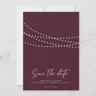 Moderne minimale Lichterkette Foto Save-the-Date Save The Date