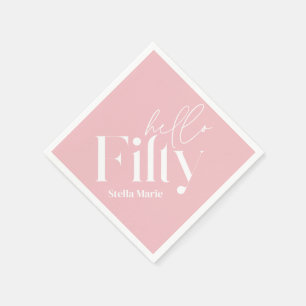 Moderne minimale mädchenhafte rosa einfach 50. Geb Serviette