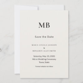 Moderne Minimale Mikro-Hochzeit Save the Date