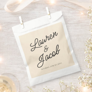 Moderne minimale Minimalistische Champagnerhochzei Geschenktütchen