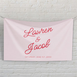 Moderne Minimale Minimalistische Rosa- und Rothals Banner