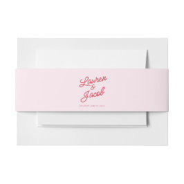 Moderne Minimale Minimalistische Rosa- und Rothals Einladungsbanderole