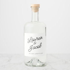 Moderne minimale Minimalistische Schwarz-weiße Hoc Alkoholflaschenetikett