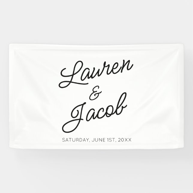 Moderne minimale Minimalistische Schwarz-weiße Hoc Banner (Horizontal)