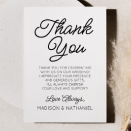 Moderne minimale Minimalistische Schwarz-weiße Hoc Dankeskarte