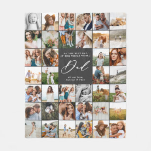 Moderne minimale Multi-Foto-Script Papa Geschenk F Fleecedecke