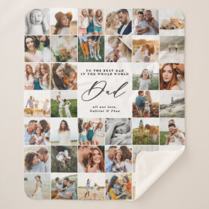 Moderne minimale Multi-Foto-Script Papa Geschenk F Sherpadecke