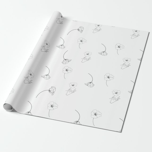 Moderne minimale Muster Schwarz & Weiß Geschenkpapier (Ungerollt)