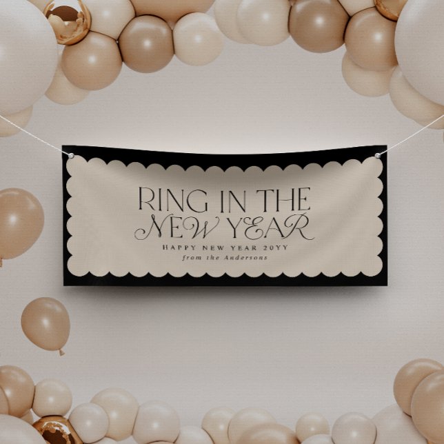 Moderne minimale Neujahr schwarze Feiertage weitab Banner (Von Creator hochgeladen)